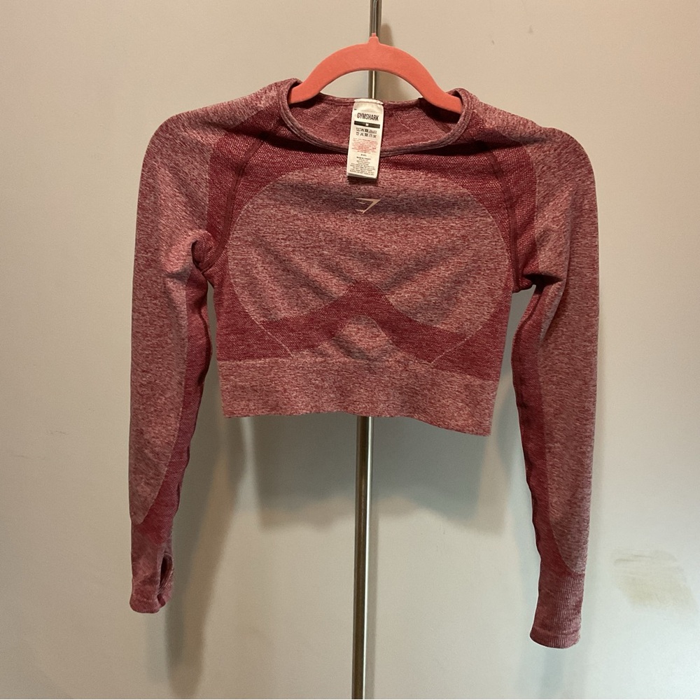 GYMSHARK Red Longsleeve Crop top size M
